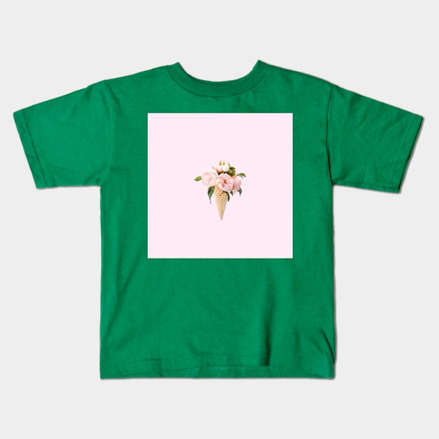 floral icecream surrealism Kids T-Shirt by Evolution17